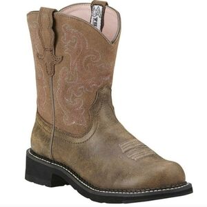 Ariat Tan/Brown Women's Pull-On Western Heeled Boot